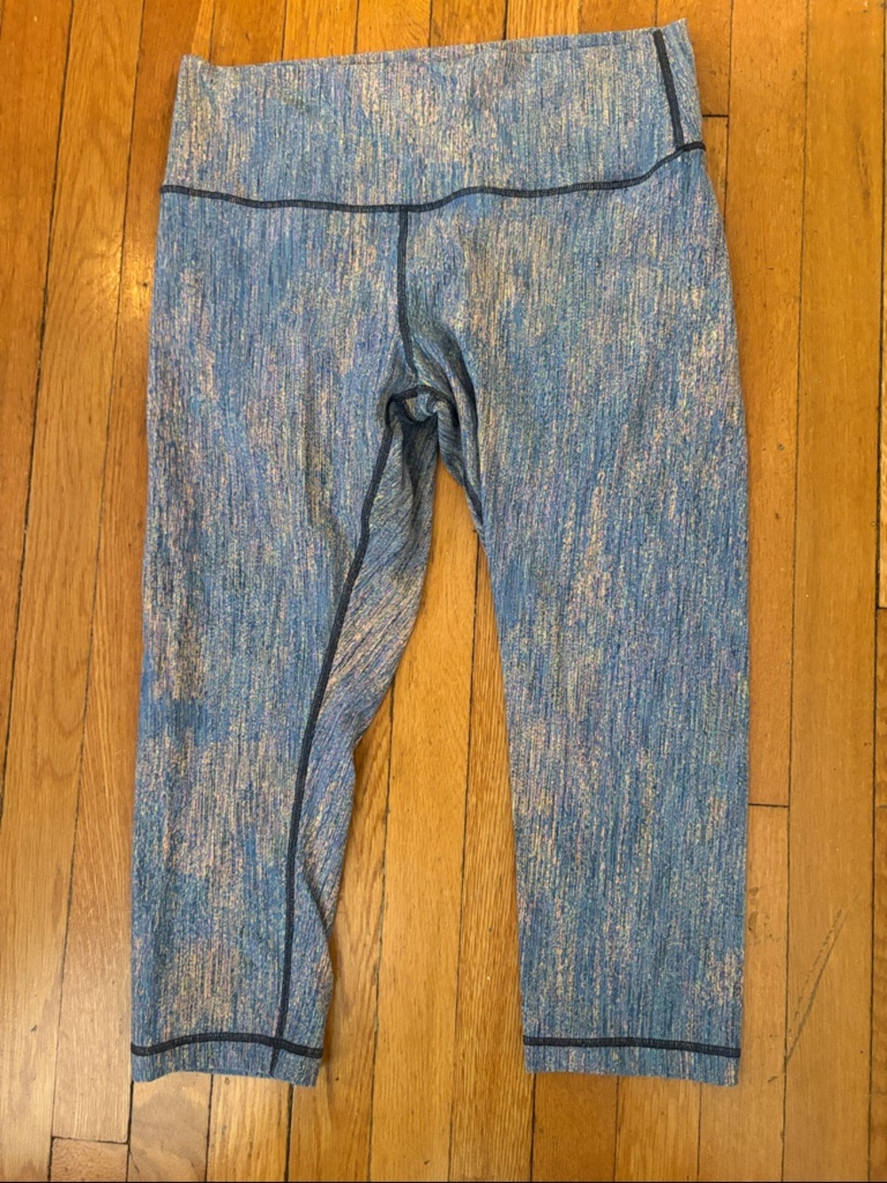 Lululemon Blue Heathered Active Capri Leggings 14